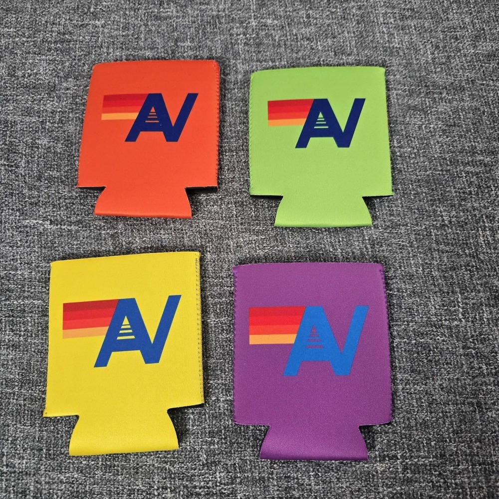 Aviator Nation 4 Pack Koozies Colorful Logo Can Bottle Insulation Tiger